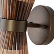 Load image into Gallery viewer, Farmhouze Light - 2 - light UP Down Striped Glass Double Cone Wall Light - Wall Sconce - Brown Glass + Oil - Rubbed Bronze Finish -