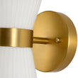 Load image into Gallery viewer, Farmhouze Light - 2 - light UP Down Striped Glass Double Cone Wall Light - Wall Sconce - Frosted Glass + Brass Finish -