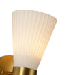 Load image into Gallery viewer, Farmhouze Light - 2 - light UP Down Striped Glass Double Cone Wall Light - Wall Sconce - Frosted Glass + Brass Finish -