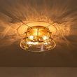 Load image into Gallery viewer, Farmhouze Light-3-Light Brass Water Glass Round Semi Flush Mount-Ceiling Light-Brass-