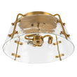 Load image into Gallery viewer, Farmhouze Light-3-Light Brass Water Glass Round Semi Flush Mount-Ceiling Light-Brass-
