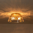 Load image into Gallery viewer, Farmhouze Light-3-Light Brass Water Glass Round Semi Flush Mount-Ceiling Light-Brass-