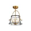 Load image into Gallery viewer, Farmhouze Light - 3 - Light Drum Seeded Glass Lantern Ceiling Light - Ceiling Light - 3 - Light -
