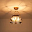Load image into Gallery viewer, Farmhouze Light - 3 - Light Drum Seeded Glass Lantern Ceiling Light - Ceiling Light - 3 - Light -