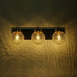 Load image into Gallery viewer, Farmhouze Light - 3 - light Modern Clear Crackled Glass Globe Vanity Sconce - Wall Sconce - 3 - Light -