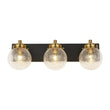 Load image into Gallery viewer, Farmhouze Light - 3 - light Modern Clear Crackled Glass Globe Vanity Sconce - Wall Sconce - 3 - Light -