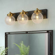 Load image into Gallery viewer, Farmhouze Light - 3 - light Modern Clear Crackled Glass Globe Vanity Sconce - Wall Sconce - 3 - Light -