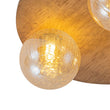Load image into Gallery viewer, Farmhouze Light - 3 - light Rustic Wood Amber Glass Globe Round Semi Flush - Ceiling Light - 11.8 in -