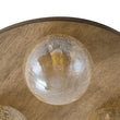 Load image into Gallery viewer, Farmhouze Light - 3 - light Rustic Wood Amber Glass Globe Round Semi Flush - Ceiling Light - 11.8 in -