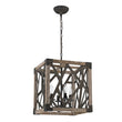 Load image into Gallery viewer, Farmhouze Light - 4 - Light Candle Style Aged Wooden Square Lantern Pendant Light - Pendant - Poplar -