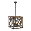 Load image into Gallery viewer, Farmhouze Light - 4 - Light Candle Style Aged Wooden Square Lantern Pendant Light - Pendant - Poplar -