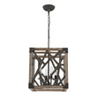 Load image into Gallery viewer, Farmhouze Light - 4 - Light Candle Style Aged Wooden Square Lantern Pendant Light - Pendant - Poplar -