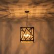 Load image into Gallery viewer, Farmhouze Light - 4 - Light Candle Style Aged Wooden Square Lantern Pendant Light - Pendant - Poplar -