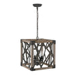 Load image into Gallery viewer, Farmhouze Light - 4 - Light Candle Style Aged Wooden Square Lantern Pendant Light - Pendant - Poplar -
