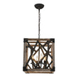 Load image into Gallery viewer, Farmhouze Light - 4 - Light Candle Style Aged Wooden Square Lantern Pendant Light - Pendant - Poplar -