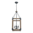 Load image into Gallery viewer, Farmhouze Light - 4 - Light Distressed Wood Square Lantern Pendant Light - Chandelier - Poplar -