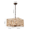 Load image into Gallery viewer, Farmhouze Light - 4 - Light Vintage French Crystal Square Lantern Pendant - Chandelier - Black -