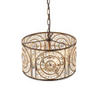Load image into Gallery viewer, Farmhouze Light - 4 - Light Vintage Glam Crystal Drum Lantern Pendant - Chandelier - Medium -