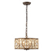 Load image into Gallery viewer, Farmhouze Light - 4 - Light Vintage Glam Crystal Drum Lantern Pendant - Chandelier - Small -