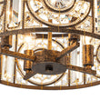 Load image into Gallery viewer, Farmhouze Light - 4 - Light Vintage Glam Crystal Drum Lantern Pendant - Chandelier - Small -