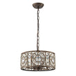 Load image into Gallery viewer, Farmhouze Light - 4 - Light Vintage Glam Crystal Drum Lantern Pendant - Chandelier - Small -