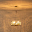 Load image into Gallery viewer, Farmhouze Light - 4 - Light Vintage Glam Crystal Drum Lantern Pendant - Chandelier - Small -
