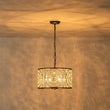 Load image into Gallery viewer, Farmhouze Light - 4 - Light Vintage Glam Crystal Drum Lantern Pendant - Chandelier - Small -