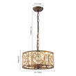 Load image into Gallery viewer, Farmhouze Light - 4 - Light Vintage Glam Crystal Drum Lantern Pendant - Chandelier - Small -