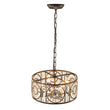 Load image into Gallery viewer, Farmhouze Light - 4 - Light Vintage Glam Crystal Drum Lantern Pendant - Chandelier - Small -