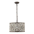 Load image into Gallery viewer, Farmhouze Light - 4 - Light Vintage Glam Crystal Drum Lantern Pendant - Chandelier - Small -
