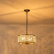 Load image into Gallery viewer, Farmhouze Light - 4 - Light Vintage Glam Crystal Drum Lantern Pendant - Chandelier - Small -