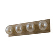 Load image into Gallery viewer, Farmhouze Light - 4 - light Vintage Wood Amber Glass Globe Vanity Light - Wall Sconce - 22.8 in -