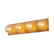 Load image into Gallery viewer, Farmhouze Light - 4 - light Vintage Wood Amber Glass Globe Vanity Light - Wall Sconce - 22.8 in -