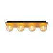 Load image into Gallery viewer, Farmhouze Light - 4 - light Vintage Wood Amber Glass Globe Vanity Light - Wall Sconce - 22.8 in -