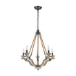 Load image into Gallery viewer, Farmhouze Light - 5 - Light Antique Wood Hemp Rope Candle Style Chandelier - Chandelier - Poplar+Hemp Rope -