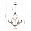 Load image into Gallery viewer, Farmhouze Light - 5 - Light Antique Wood Hemp Rope Candle Style Chandelier - Chandelier - Poplar+Hemp Rope -