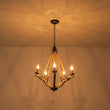 Load image into Gallery viewer, Farmhouze Light - 5 - Light Antique Wood Hemp Rope Candle Style Chandelier - Chandelier - Poplar+Hemp Rope -