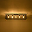 Load image into Gallery viewer, Farmhouze Light - 5 - Light Black Rectangular Cage Flush Mount Ceiling Light - Ceiling Light - 5 Bulbs -