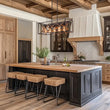 Load image into Gallery viewer, Farmhouze Light - 5 - Light Vintage Rustic Rectangle Kitchen Island Pendant - Chandelier - 5 - Light -