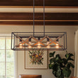 Load image into Gallery viewer, Farmhouze Light - 5 - Light Vintage Rustic Rectangle Kitchen Island Pendant - Chandelier - 5 - Light -