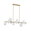 Load image into Gallery viewer, Farmhouze Light - 56” Modern Milky Glass Globe Island Pendant Chandelier - Chandelier - Brass -