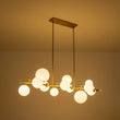 Load image into Gallery viewer, Farmhouze Light - 56” Modern Milky Glass Globe Island Pendant Chandelier - Chandelier - Brass -