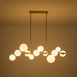 Load image into Gallery viewer, Farmhouze Light - 56” Modern Milky Glass Globe Island Pendant Chandelier - Chandelier - Brass -
