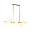 Load image into Gallery viewer, Farmhouze Light - 56” Modern Milky Glass Globe Island Pendant Chandelier - Chandelier - Brass -