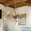 Load image into Gallery viewer, Farmhouze Light - 6 - Light Crystal Bead Vintage Metal Empire Candle Chandelier - Chandelier - 6 - Light (Pre - Order) -