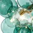 Load image into Gallery viewer, Farmhouze Light - 6 - Light Dimmable Cluster Glass Globe Green Bubble Chandelier - Chandelier - Black + Brass -