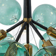 Load image into Gallery viewer, Farmhouze Light - 6 - Light Dimmable Cluster Glass Globe Green Bubble Chandelier - Chandelier - Black + Brass -