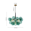Load image into Gallery viewer, Farmhouze Light - 6 - Light Dimmable Cluster Glass Globe Green Bubble Chandelier - Chandelier - Black + Brass -