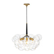 Load image into Gallery viewer, Farmhouze Light - 6 - Light Dimmable Glam Cluster Glass Globe Bubble Chandelier - Chandelier - Black + Brass -