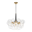 Load image into Gallery viewer, Farmhouze Light - 6 - Light Dimmable Glam Cluster Glass Globe Bubble Chandelier - Chandelier - Black + Brass -